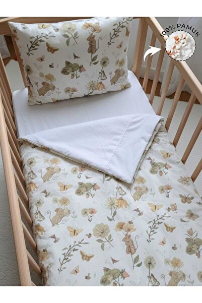 PAMUK HANIM Good Quality,100% Cotton Girl-Boy Baby Kids Bedding Set 100X150Cm /Mouse