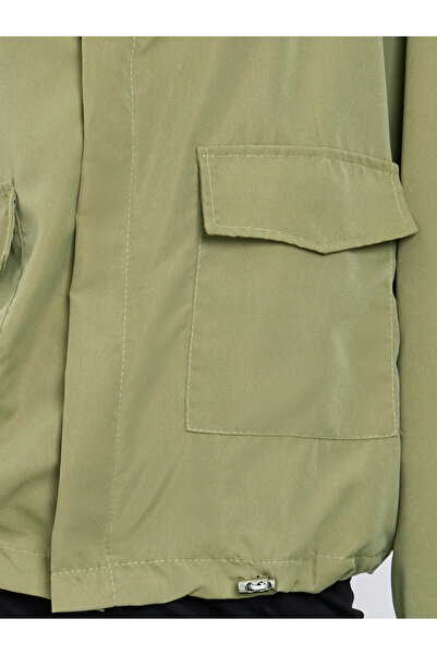 Styli Khaki Boxy Fit Utility Jacket with Flap Pocket