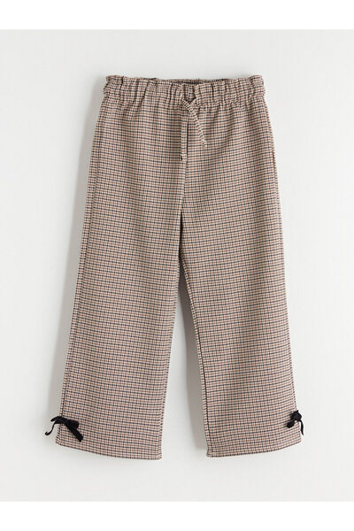 LC Waikiki Girls' Trousers with Elastic Waist and Bow Detail