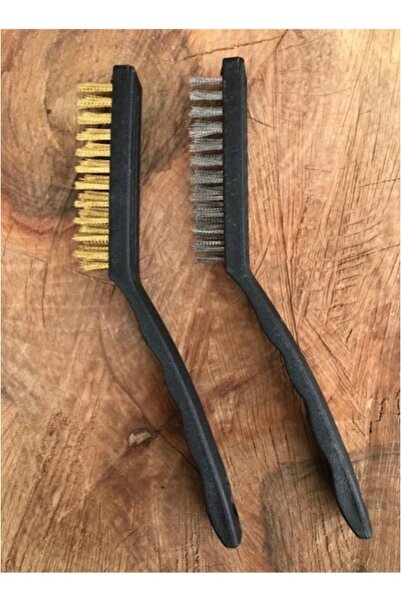 deniz hırdavat Tel Fırça Ince Telli Pls Saplı Temizlik Fırçası 2li Set