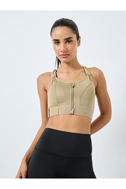 Styli Adjustable Straps and Underband with Front Zip Sports Bra