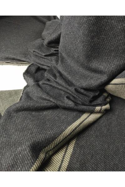 Kumaş Parça Black with Khaki Transition Panel Jacquard Knitted Fabric (Width 145 cm X Length 330 cm)