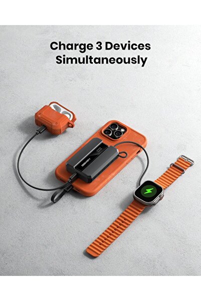 Coowisty 2-in-1 10000mAh external battery with LED, USB-C 20W fast charging for iPhone & Apple Watch