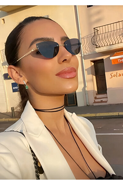 MECKSA Women’s Metal Frame Rimless Cat-Eye Eyewear – Trendy Summer/Beach Accessory