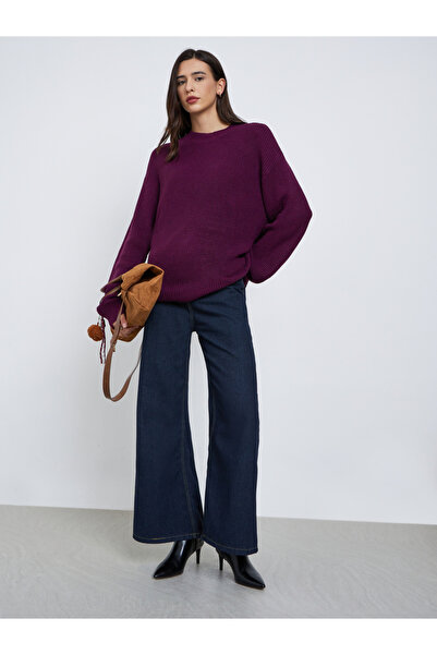 Styli Burgundy Chunky Knit Sweater