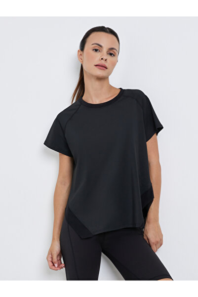 Styli Side Cut Mesh Insert Hem Loose Fit Top