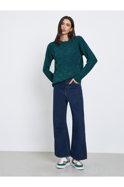 Styli Emerald Green Knit Oversized Sweater