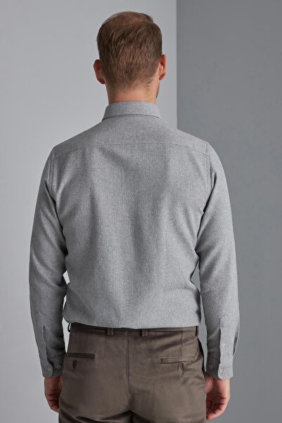İgs Чоловіча сіра сорочка Dynamic Fit з ґудзиками на комірі
