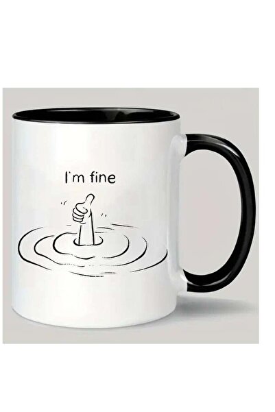 NASAQ RYN "I'm Fine" Ceramic Coffee Mug - Insulated, Reusable, Hand-Wash Only