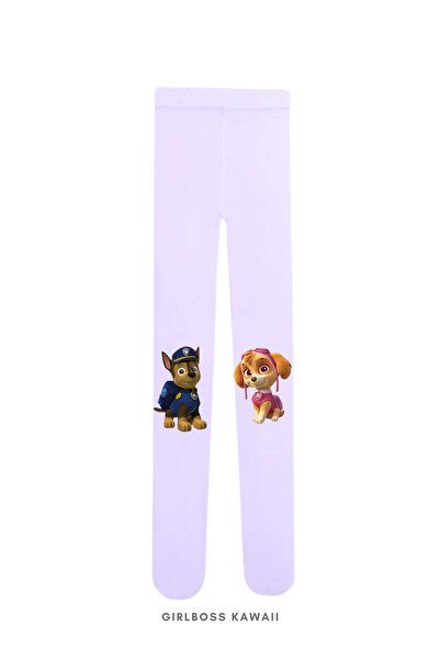 Girlboss Kawaii Paw Patrol White Opaque Tights, Paw Patrol