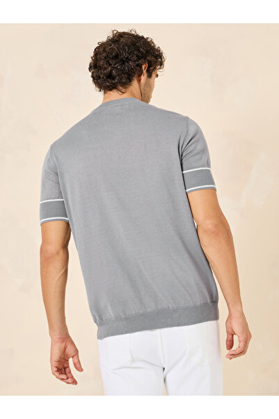 Styli Lightweight Knit Embroidery Text Regular Fit T-Shirt