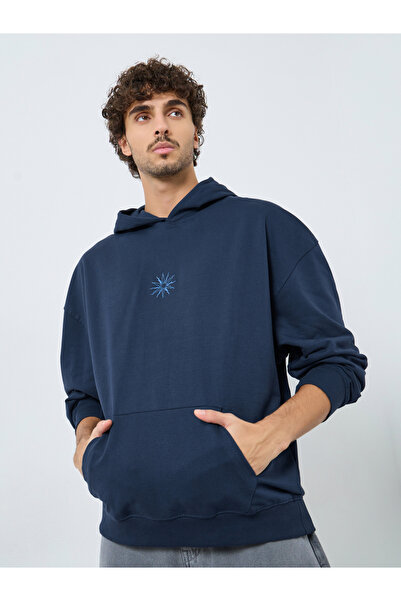 Styli Oversized Terry Hoodie with Embroidery Detail