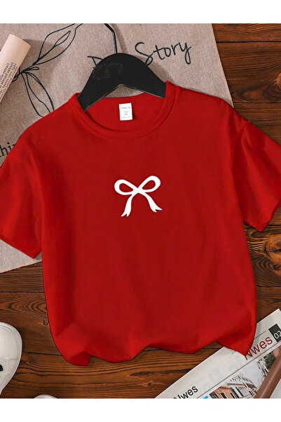 Take Two By Styli Girls Bow Print Short Sleeve T-Shirt