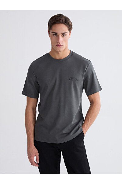 LC Waikiki طاقم الرقبة المطبوعة تي شيرت رجالي