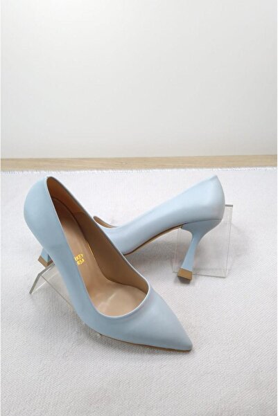 MSF16SHOES kadın stiletto ayakkabı bebe mavisi 8.5 cm topuk boyu