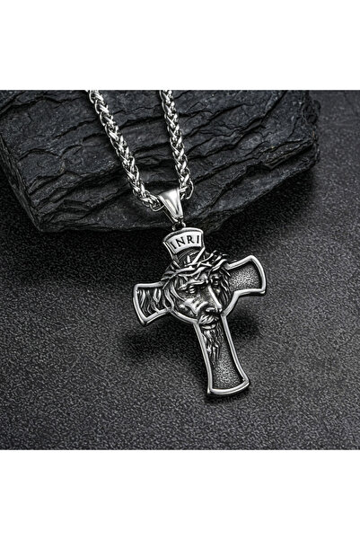 Viking Haç Cross Tasarım S+ Kalite 316L Paslanmaz Kararmaz Çelik Kolye
