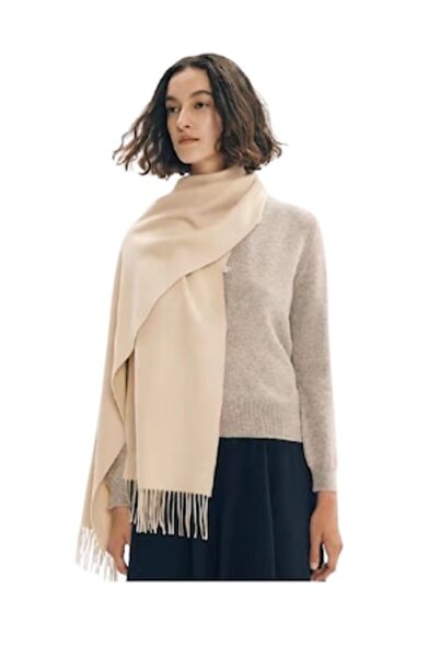 OEM Cashmere scarf, shawl style, beige, 180x70 cm