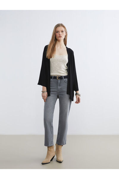 LC Waikiki Alita City Lcw Jeans with a Difference in Color Grey Denim Straigh...
