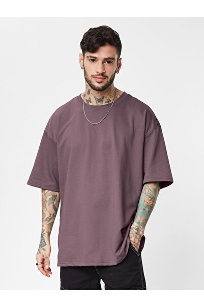 The Souled Store By Styli Men Purple Oversized Cotton T-Shirt