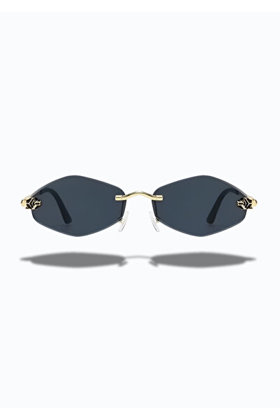 MECKSA Women’s Frameless Diamond-Shaped Fashion Glasses with Leopard Print – Trendy Accessory