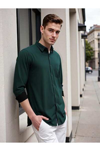 Dennis Lingo By Styli Men Solid Spread Collar Casual Shirt