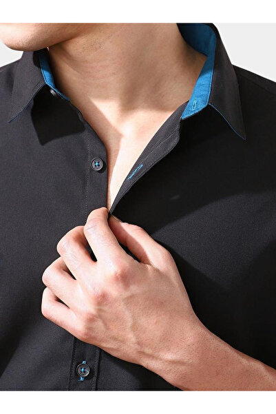 Dennis Lingo By Styli Men Solid Spread Collar Casual Shirt