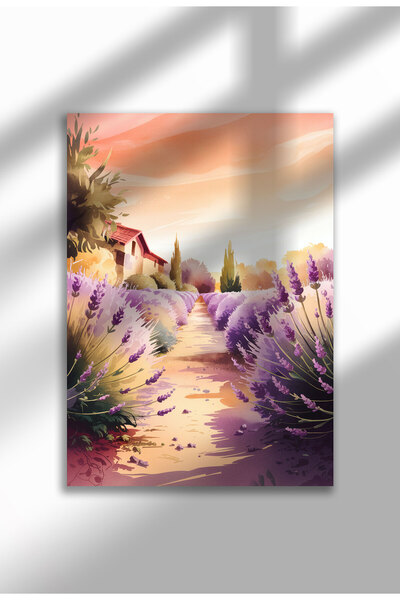 21mxm Unframed Lavender Canvas Poster - Digital Print on Matte Canvas - Golden hour over lavender