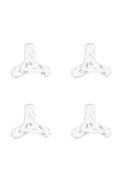 Empria Set of 4 transparent silicone three-dimensional corner protectors, 4.5x1.5x0.5 cm