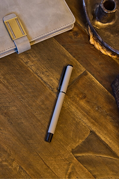 locko Kişiye Özel Gri Kapaklı Mavi Mürekkepli Düz Roller Tükenmez Kalem