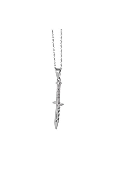 OEM Sword pendant chain, unisex, 22 inch, silver-plated stainless steel