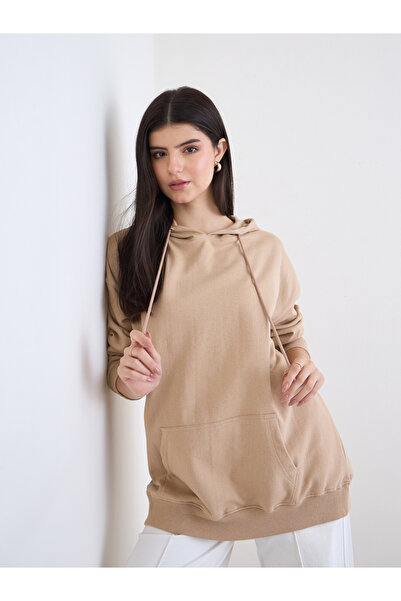 Styli Slogan Print Longline Oversized Hoodie