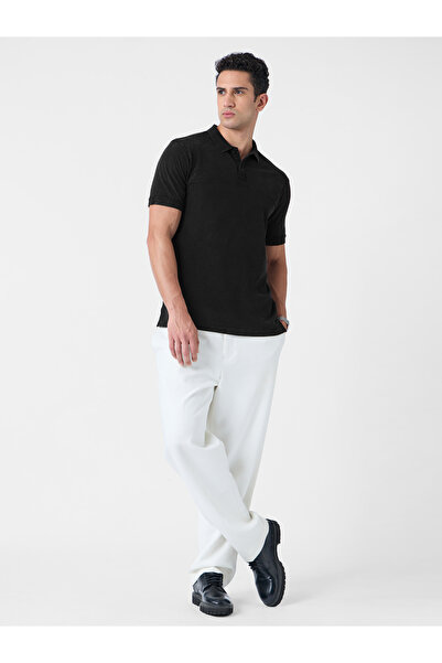 The Souled Store By Styli Men Charcoal Vintage Wash Polo