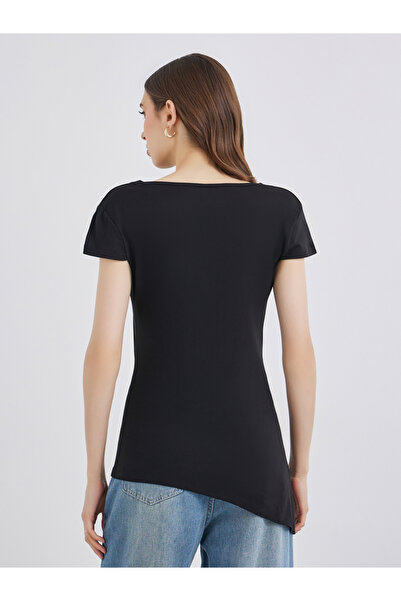 Take Two By Styli Black Cowl Neck Knit Top