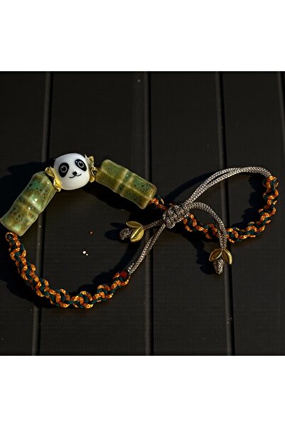 MODA Bambu Makrome Kadın Örme Bileklik | Doğal Seramik Boncuklu, Ayarlanabili...