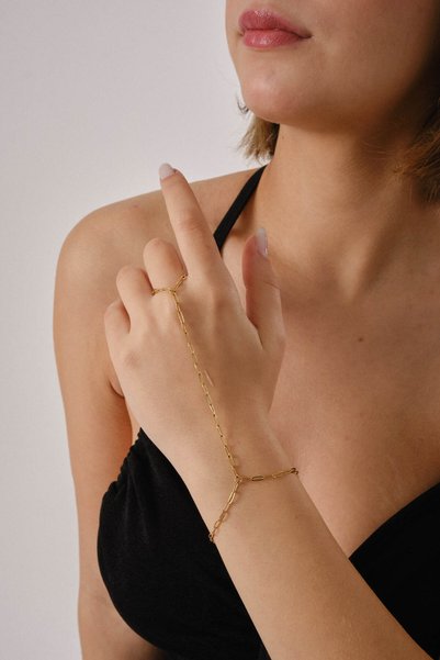 ByFlorya Jewelry Steel Paperclip Shahmeran Thin Mirrored Chain Shahmeran Bracelet