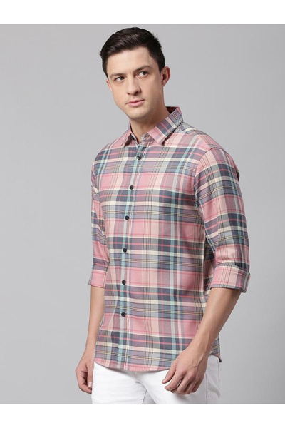 Dennis Lingo By Styli Men Slim Fit Tartan Checked Casual Shirt