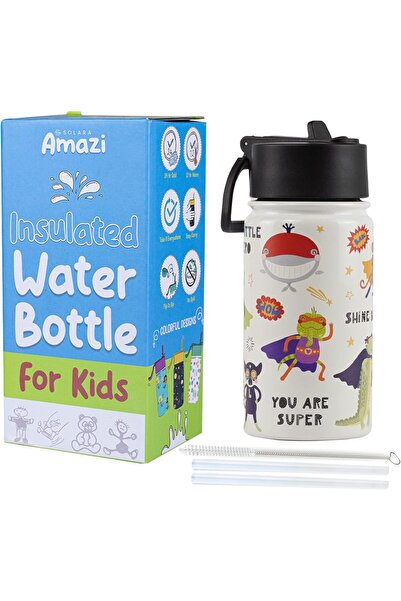 SOLARA Kids Insulated Water Bottle 450 ml - Animal Heroes Design