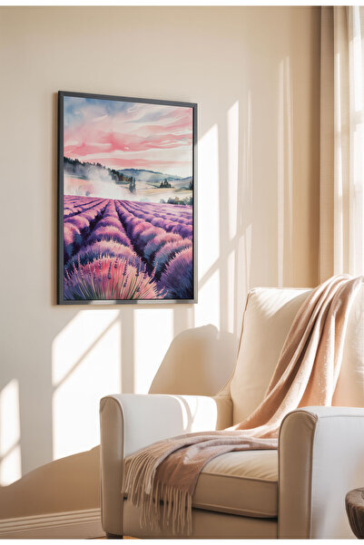 21mxm Unframed Lavender Canvas Poster - Digital Print on Matte Canvas - Lavender fields at dawn