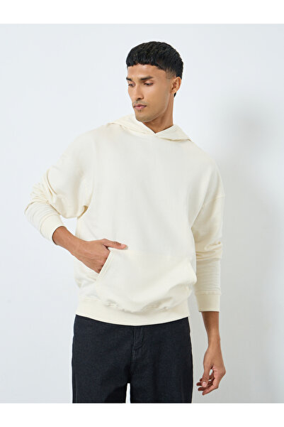 Styli Cream Graphic Print Oversized Hoodie