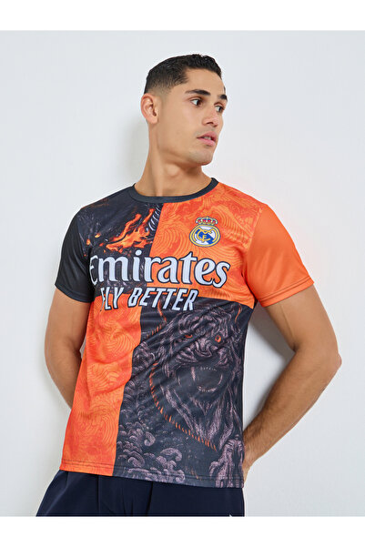 Take Two By Styli Men Color Block Logo Print Sports T-Shirt