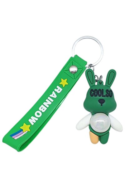 MarDyHome Figured and Lighted Silicone Keychain - Rabbit - Green
