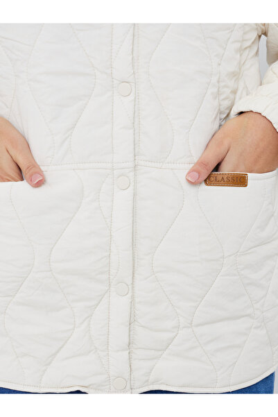 Styli White Relaxed Fit Padded Jacket