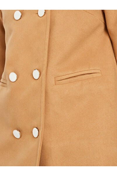 Styli Brown Oversized Suede Look Buttoned Coat