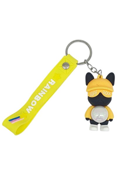 MarDyHome Figured and Lighted Silicone Keychain - Supe Rock - Yellow