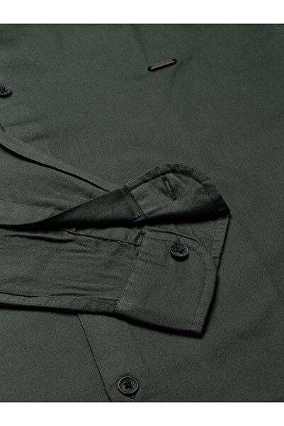 Dennis Lingo By Styli Men Olive Slim Fit Cotton Casual Shirt
