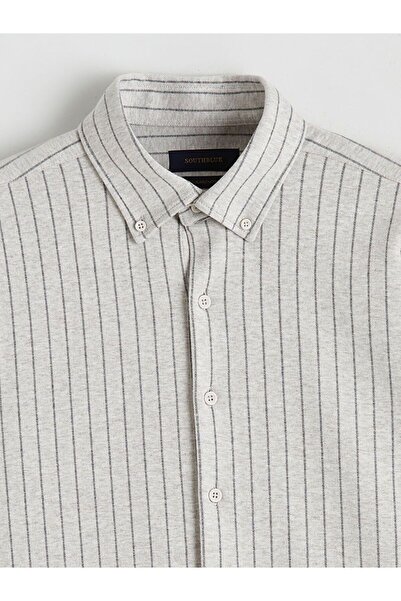 LC Waikiki SOUTHBLUE Çizgili Uzun Kollu Erkek Gömlek