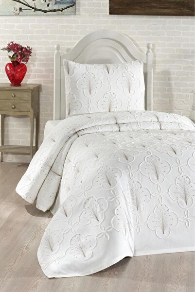 Çeyiz Diyarı Sonay Nakışlı Şönil 2 Parça Tek Kişilik Yatak Örtüsü