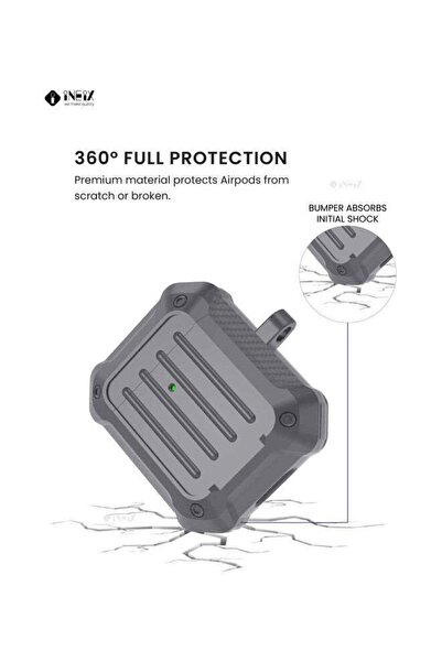 ineix Protective Case Cover With Carabiner For Apple AirPods
