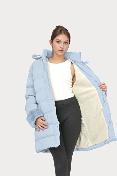 TheJOJODesign Palton pentru fetiță de 5-13 ani cu glugă , detaliat, palton de iarnă roz