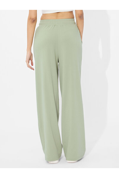 The Souled Store By Styli Green Wide Leg Joggers with Elastic Waistband
